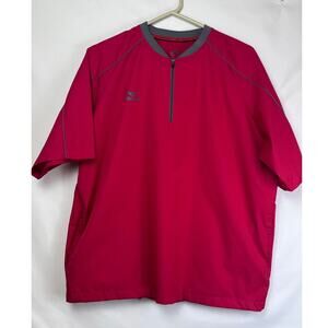 Mizuno Men's Size Small Red Performance 1/4 Zip Short Sleeve Athletic Shirt